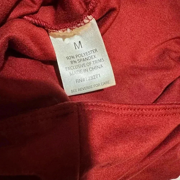 Orange Kiss Women’s Bodysuit Short Sleeve Size Medium Deep Red - Picture 6 of 7